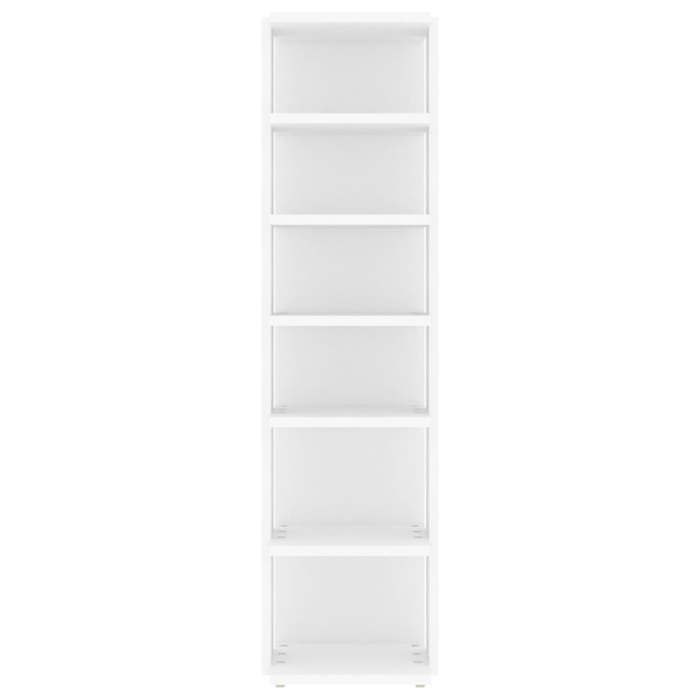 Armoire à chaussures en bois dingénierie - WIENS - Blanc - 275x27x102 cm - 6 étagères - Style Scandinave Moderne