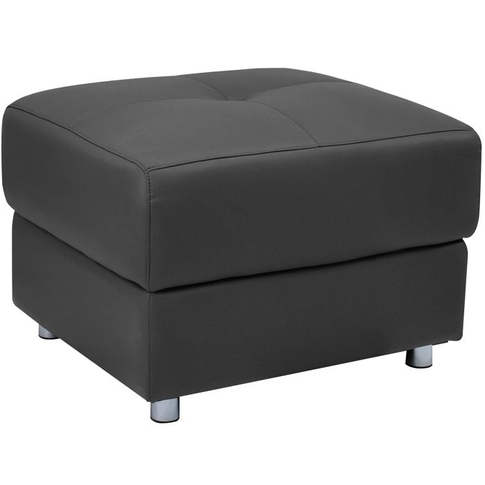 Pareli-pouf En Cuir Noir Pu
