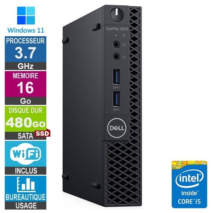 3070 Micro i5 3.70GHz 8Go480Go SSD Wifi W11 Très bon état - vue 2