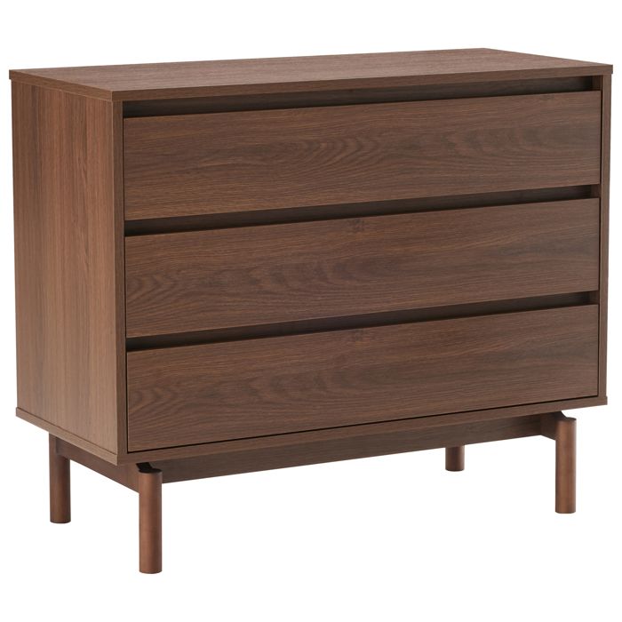 Commode en bois foncé 3 tiroirs SARAH Commode en bois foncé 3 tiroirs SARAH