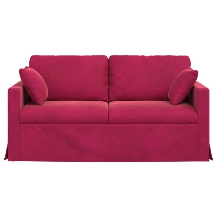 SOFA 2 PERSONNES - Petit Canapé - 2 PLACES - Bordeaux 158x78x80 cm Velours C6078