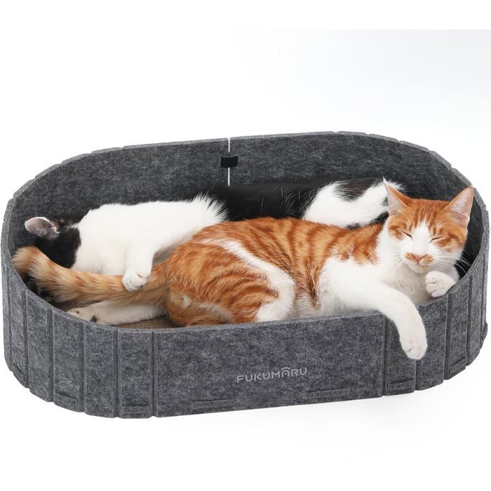 Griffoir chat 61 cm forme canapé pads réversibles remplaçables lit intérieur design gris