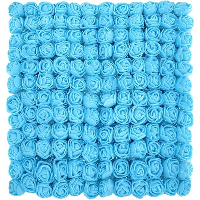 Bleu Cir Fleurs Artificielles 144 Pieces Rose en Mousse Petite Fausse Rose pour DIY Mariage Fête Festival FLEUR-PLANTE ARTIFICIELLE
