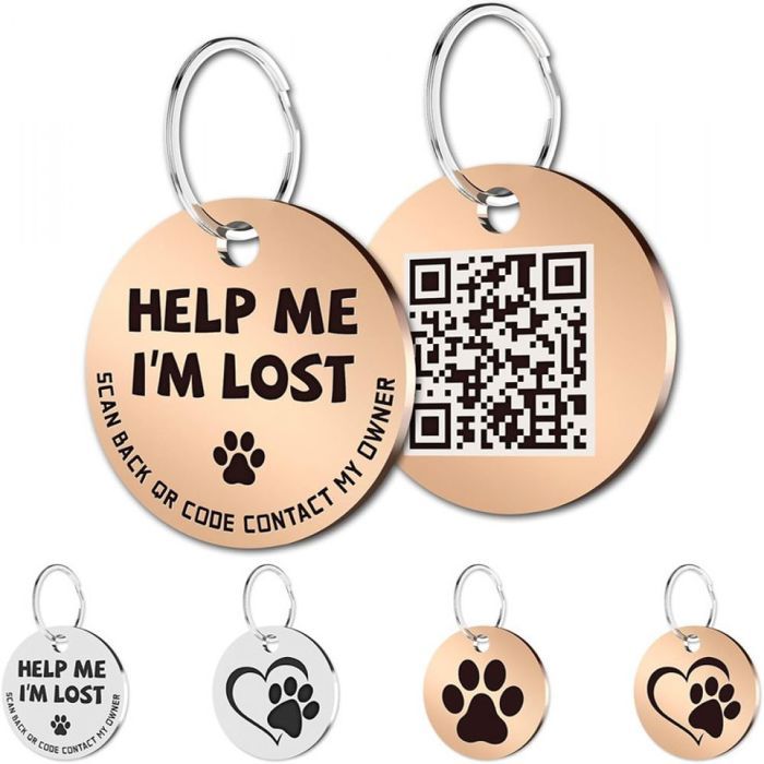 1 médaille personnalisée pour chien en acier inoxydable antirouille avec gravure laser plaque nominative personnalisée pour chiens