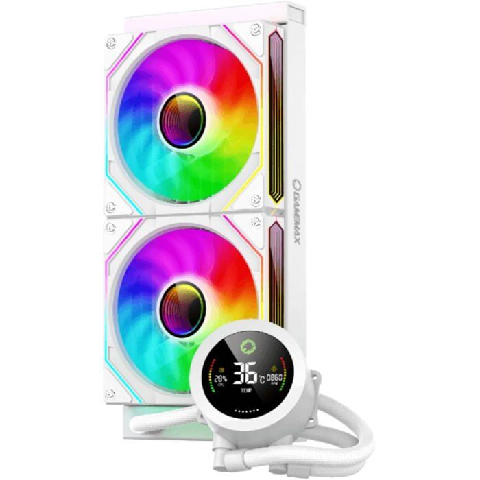 Refrigeration Liquide GAMEMAX IceBurg 240 Digital WH 275mm 2 Ventilateurs ARGB - vue 1