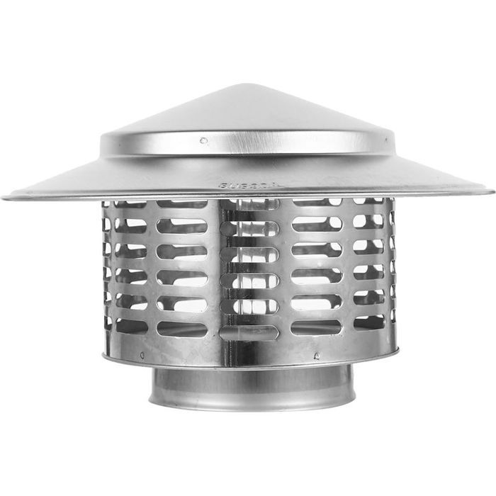 Chapeau de Cheminée Extérieur en Acier Inoxydable Argenté Couvre-conduit Pare-pluie Résistant à Lusure Protection Solide pour Che
