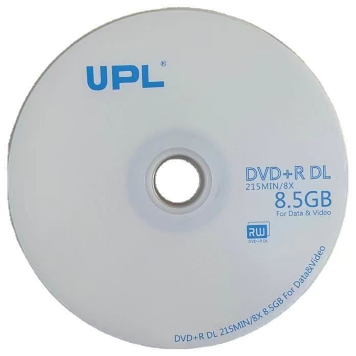 Disque imprimé vierge, vente en gros, 5 disques, D9, 8.5 Go, UPL, DVD, R, DL