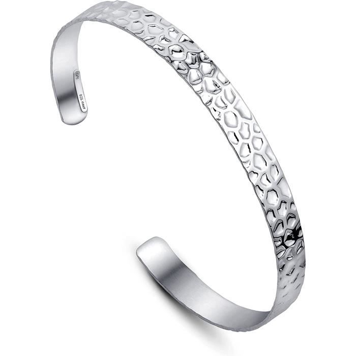 Bracelet jonc huître cuivre turquoise, argent sterling 925, forme