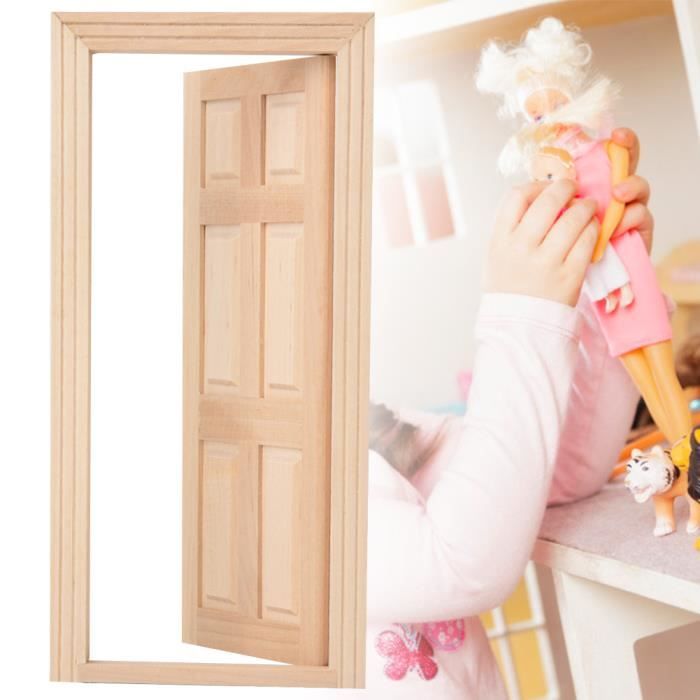 Porte Miniature 1/12 En Bois – Accessoire Maison De Poupée Vintage à Peindre