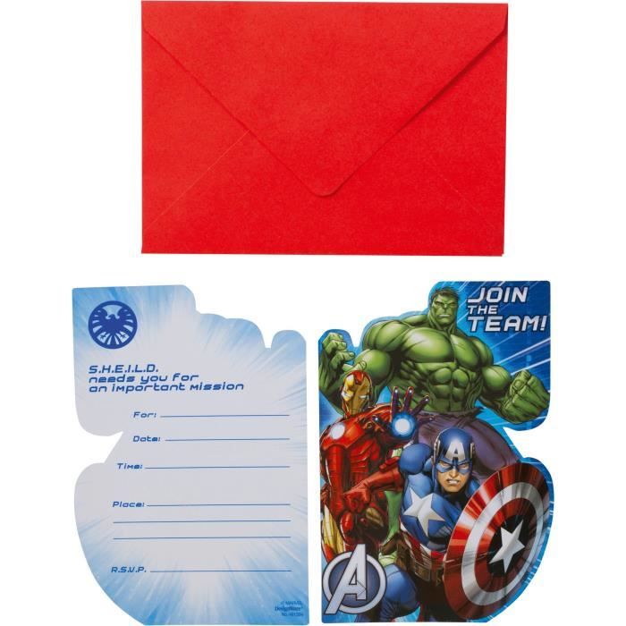 8 Cartes d'invitation avec enveloppes Avengers - Cdiscount Beaux-Arts et  Loisirs créatifs
