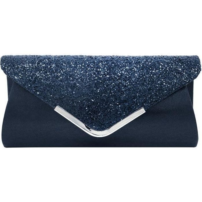 Pochette bleu marine femme best sale