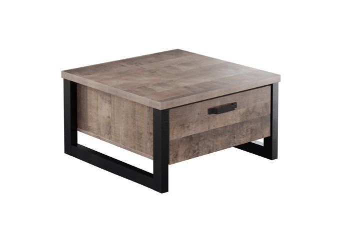trendteam smart living table basse smart living, marron, noir, 80 x 45 x 80 cm