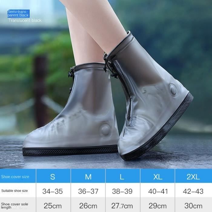 Noir L 38 39 Juste de botte de pluie imperm able pour hommes