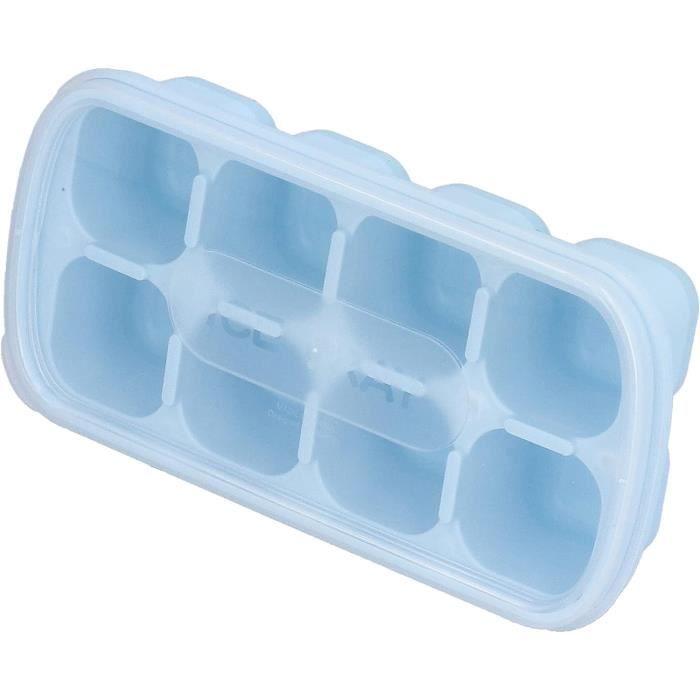 Relaxdays Bac à glaçons refermable avec 5 moules, sans BPA, 180 petits  compartiments, en plastique, transparent