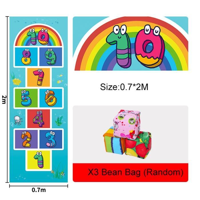 Tapis De Marelle Autocollant Imperméable Uadme - 10 Chiffres PVC Pour Sol/Mur Enfant | Apprentissage Ludique