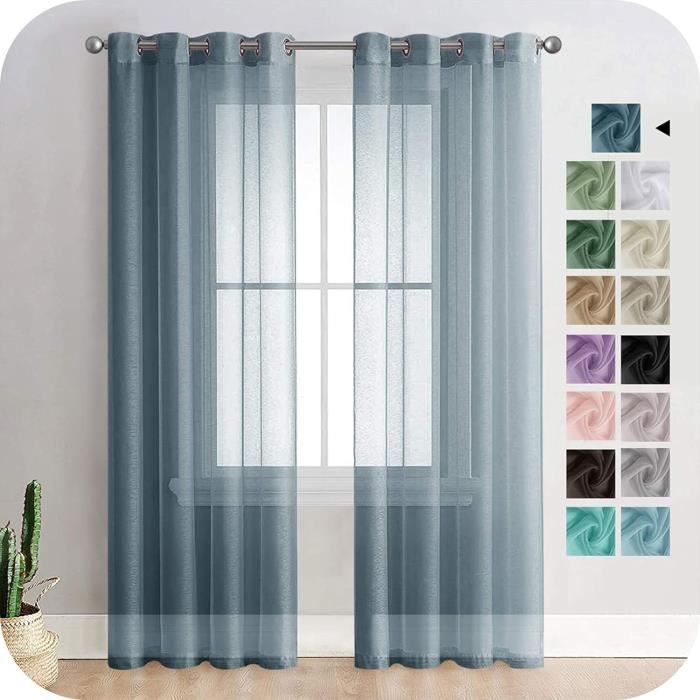 2 Pièce Rideau Voilage Blanc 132x240 Cm à Oeillet Semi Transparent En Effet Lin Decorations Dinterieur De Fenetre De Salon Moderne Chambre Cuisine Balcon Baie Vitree Leger Romantique 90651286