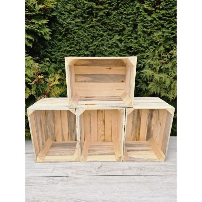 Lot De 2,3,4,6,7,8,9,10 Gris Naturel Caisses À Fruits Vintage En Bois