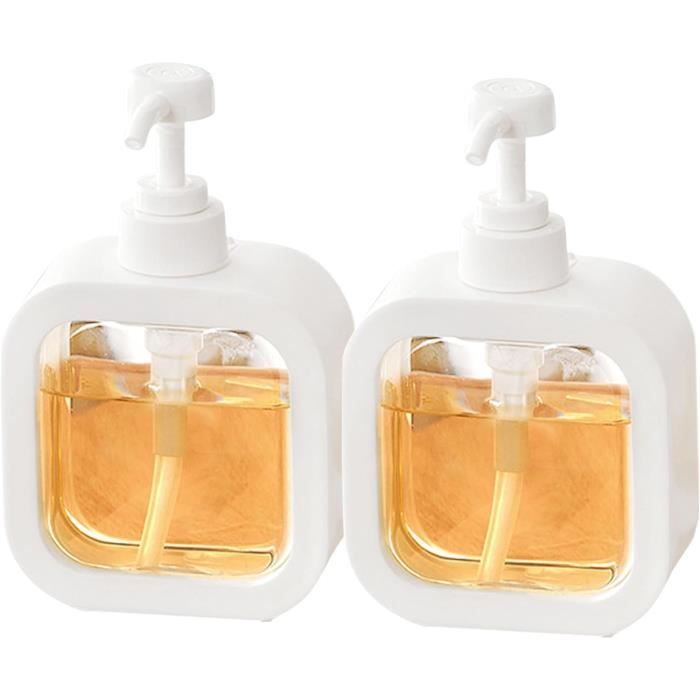 Distributeur De Savon Liquide Kitchnexus 4x300ml - Flacon Pompe Vide Vert Et Marron