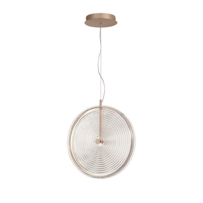 Lampe à suspension JOKEY en métal et verre décoré TRANSPARENT Large