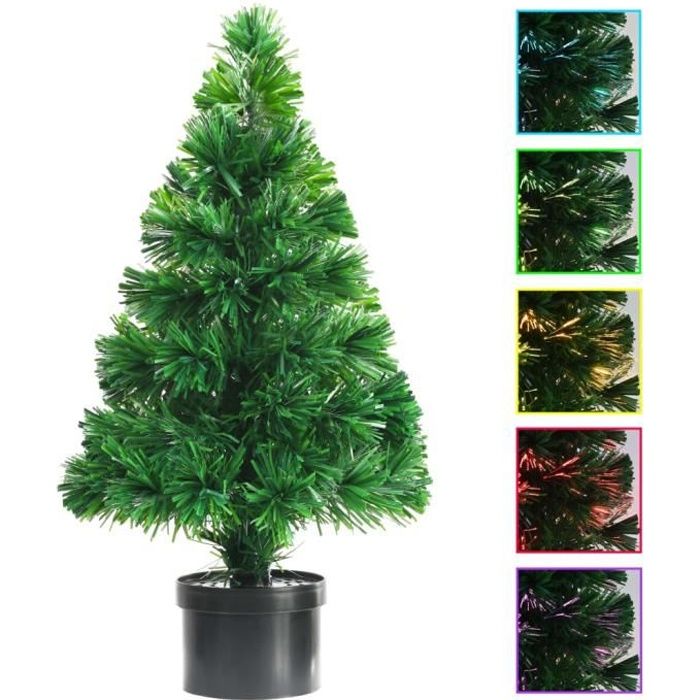 LIUXSHOP Sapin de Noël artificiel Fibre optique 64 cm Vert - Achat