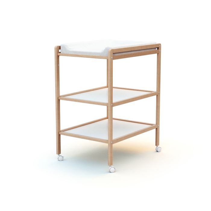 AT4 - Table à langer 2 étagères en bois LILO Hêtre Verni - Taille unique AT4 - Table à langer 2 étagères en bois LILO Hêtre Verni - Taille unique