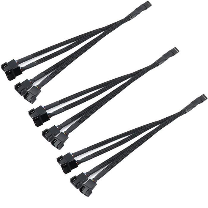 3Pcs 4 Broches PWM Ventilateur Répartiteur Câbles, Ordinateur