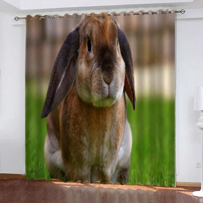 Rideaux Thermiques Isolants Herbe Lapin - Synthétique - Rectangulaire ...