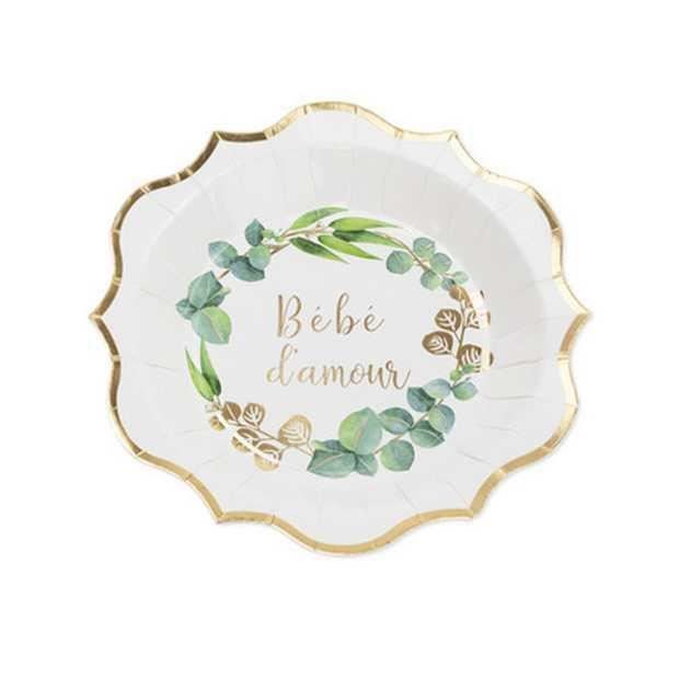 8 Assiettes En Carton 23 Cm Bebe D Amour Cdiscount Maison