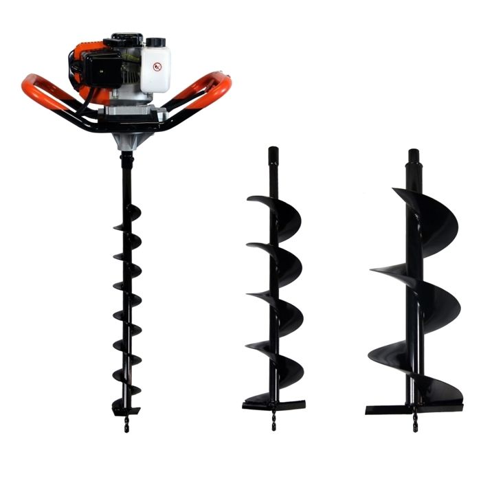 Tarière thermique 52 cm3 GT GARDEN, 3 CV + lot de 3 mèches (80, 150 et 250 mm)