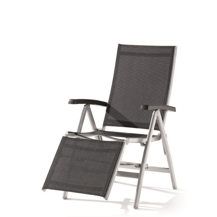 Chaise pliante - SIEGER - Relax Série Bodega - Aluminium - Dossier réglable - Intérieur/Extérieur