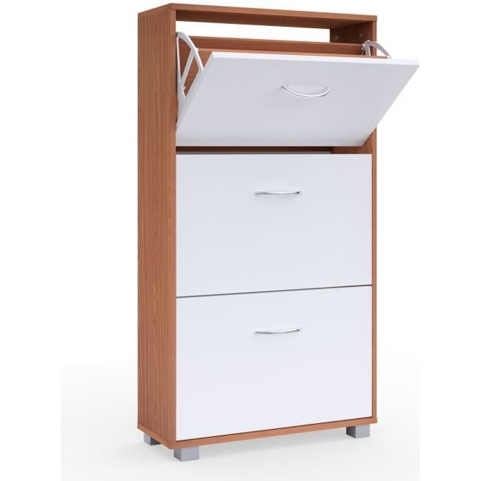 Deuba Meuble à chaussures • blanc hêtre • 115x60x24cm Armoire meuble étagère rangement Deuba Meuble à chaussures • blanc hêtre • 115x60x24cm Armoire meuble étagère rangement