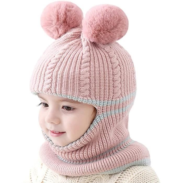 Bonnet Bébé Fille Hiver,Bonnet Echarpe Set, Bonnet Bebe Casquette et  Écharpe Masque Tricoté 3-en-1,Bébé Hiver Chapeaux pour 2-8 Ans - Cdiscount  Au quotidien