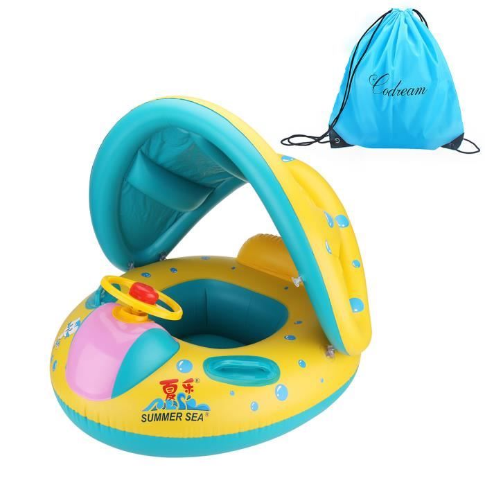 Bouée Bébé Flotteur Gonflable avec Pare-soleil pour Enfant de 6 Mois - 3  Ans Moins de 20Kg pour Piscine Plage Maison - Cdiscount Jeux - Jouets