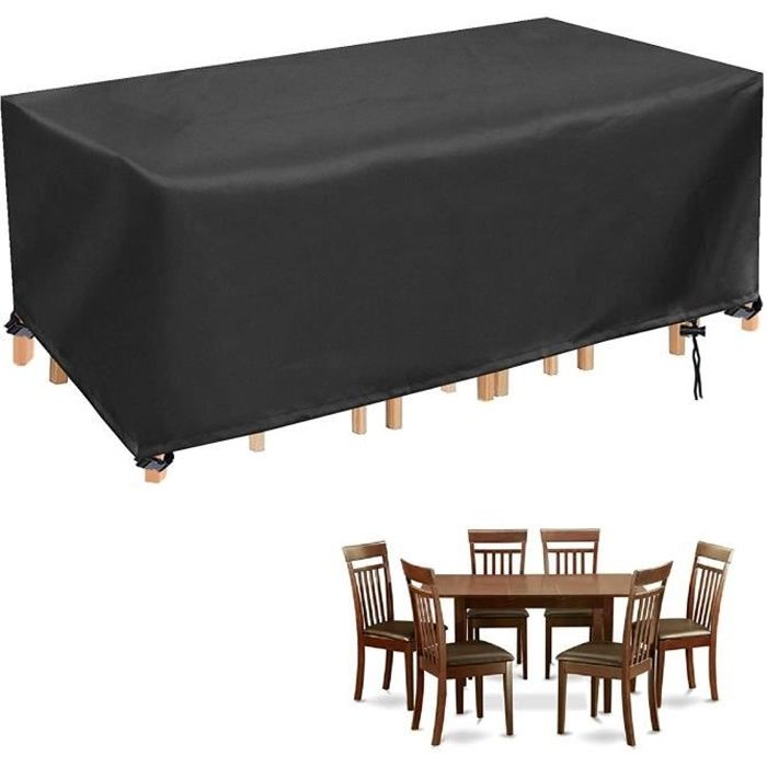 bache table de jardin rectangulaire housse de jardin, protection pour salon de jardin imperméable bache mobilier ,180x 120 x 74cm