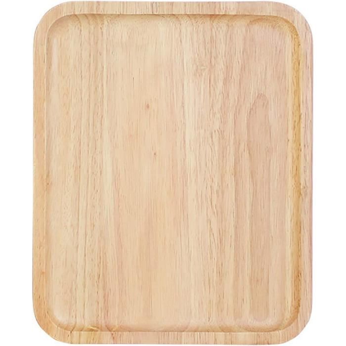 OUKENS Plateau de Nourriture, Petit Plateau de Service en Bois Solide de Forme carrée portative de thé de café en Bois Solide(6,49 * 6,49 * 0,78 Pouces