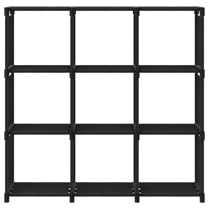 MEXP - Bibliothèque - Étagère daffichage 9 cubes Noir 103x30x175 5 cm Tissu haut de gamme(2761)