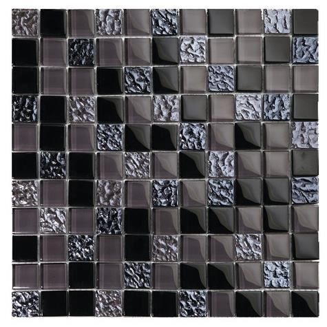 Mosaïque En Verre Carreaux Noir Gris Filet Carrelage Mural Credence Cuisine Salle De Bain