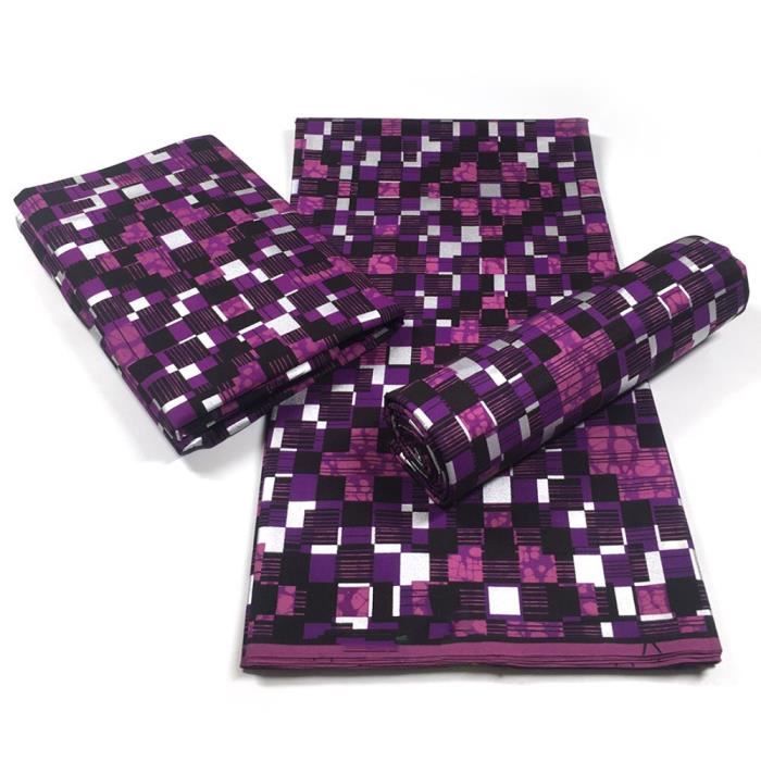 Tissu Africain Wax Ankara - 3 Yards (108 Pouces) - Impression Cire, 100% Polyester - Motifs Colorés Des Deux Côtés