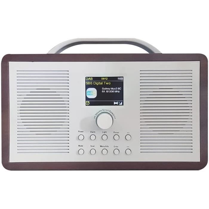FMDab+ RadioBluetoothAUX in Radio Dab Portable Couleur Bois avec