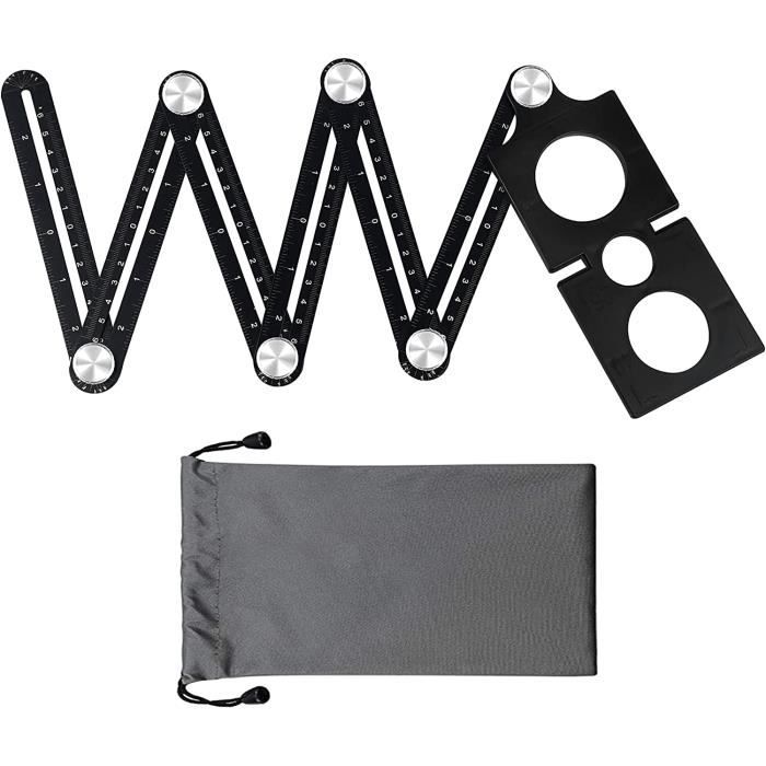 Règle de mesure multi-angles à 6 côtés réglable en alliage d'aluminium ...