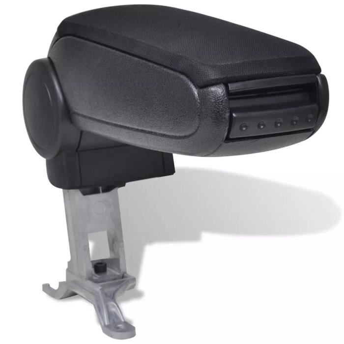 Accoudoir Central Universel Pour Audi 80, 90, 100, 200, TT, A1, A2, A3 - Cuir Noir, Hauteur Réglable