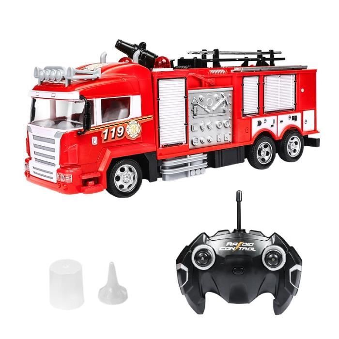 Couleur pas de boite Camion de pompiers telecommande 2.4g camion de pompiers radiocommande echelle a Jet d Cdiscount Jeux Jouets
