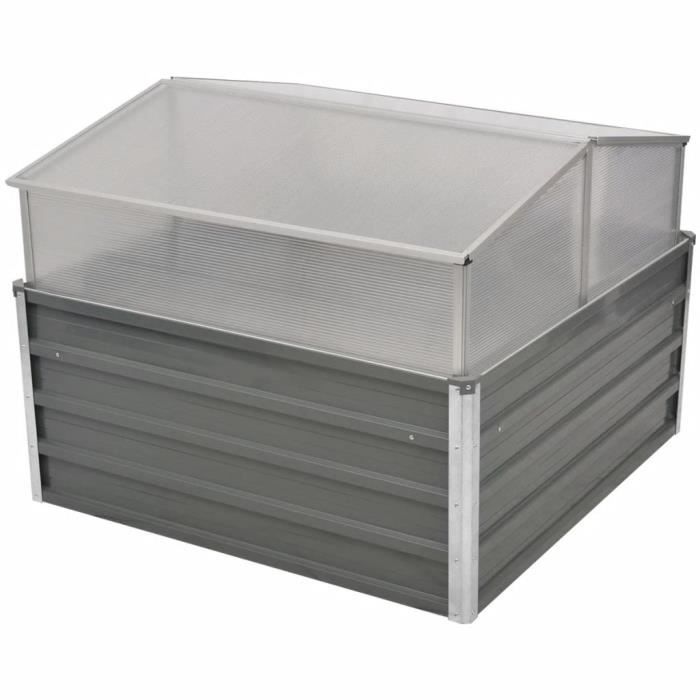 Tidyard Mini Serre De Jardin Grise Acier Galvanise Design Carre