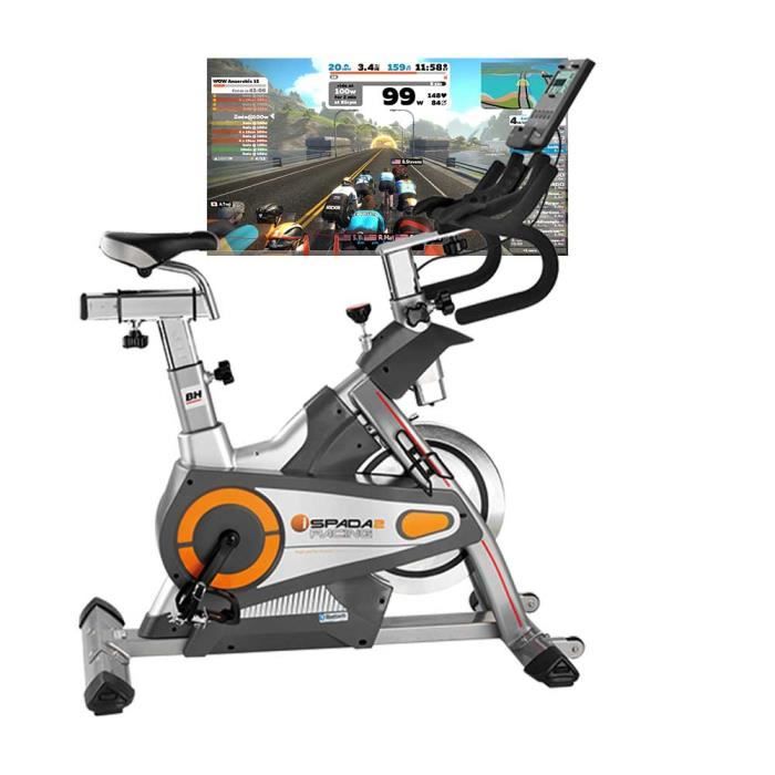 Vélo de biking BH FITNESS i.SPADA 2 RACING FTMS - Usage intensif - Connecté à des applis de fitness - Gris