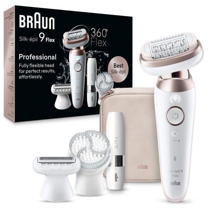 Épilateur électrique - BRAUN - SILK EPIL 9 Flex - 2 vitesses - Sans fil - 50 min Épilateur électrique - BRAUN - SILK EPIL 9 Flex - 2 vitesses - Sans fil - 50 min