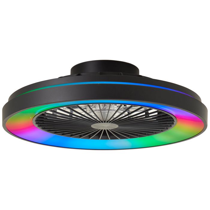 MAZZARO Plafonnier LED avec ventilateur noir LED intégrée - Brilliant