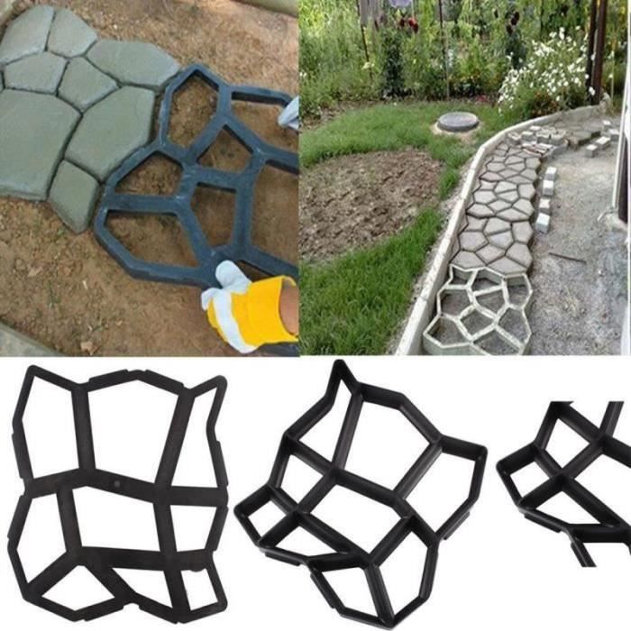 Moule à Béton Réutilisable LIANYG 34x34cm - Pour Allées Jardin, Pavés DIY - Plastique Durable