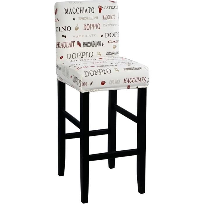 Housses De Tabourets De Bar Rondes En Cuir PU - Lot De 4, Blanc, Imperméables Et Antidérapantes - Pour Diamètre 30 à 40 Cm