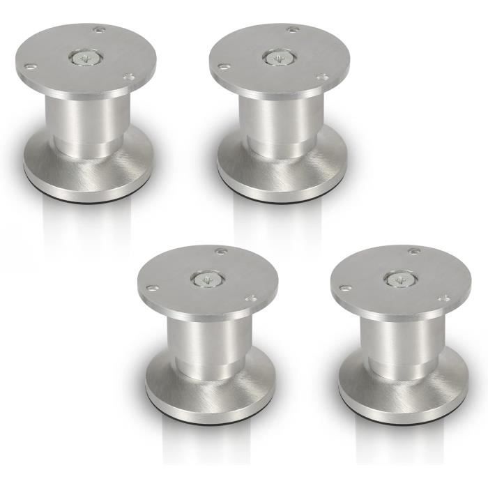 Tertullus Pieds Haut-Parleur Lot De 4 - Amortisseurs Vibrations Aluminium Avec Bille Acier - Anti-Résonance Pour Enceintes Et Appareils Audio