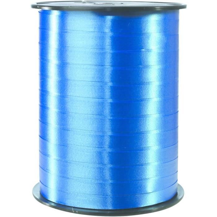 Bolduc Lisse Brillant 7 Mm X 500 M - Bleu Vif - Pour Emballage Cadeaux Et Décorations